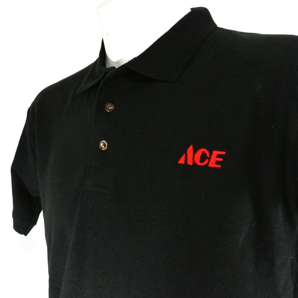 ACE HARDWARE Employee Uniform Black Polo Shirt Size NEW Size XL
